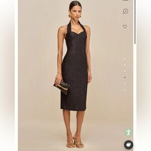 Cult Gaia Winslow black halter dress